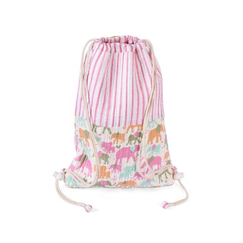 Kinder Rucksack , Rosa Honey Bunny-Stepprucksack aus Baumwolle