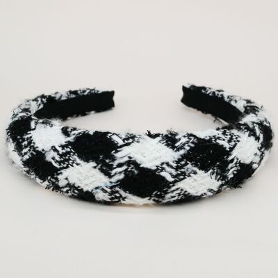 White and black tweed headband - Morgane