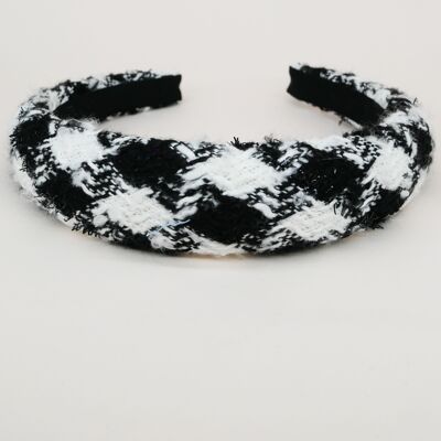White and black tweed headband - Morgane