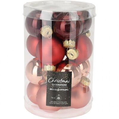 PALLINE DI NATALE IN VETRO 35mm ASSORTITI Set 16 pz