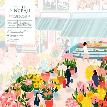 Coffret peinture au numéro - Flower market par Zaze Art