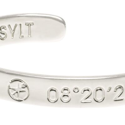 Coordenadas brazalete Sylt plateado hombres