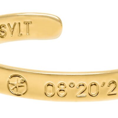 Coordenadas brazalete Sylt chapado en oro para mujer