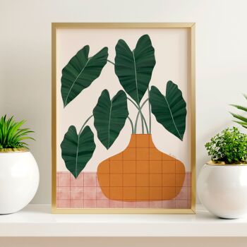 Illustration "Philodendron et pot" - Différentes tailles 2