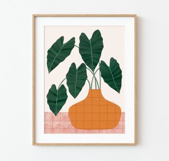 Illustration "Philodendron et pot" - Différentes tailles 1