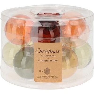 BOLA NAVIDAD CRISTAL 50mm TRANSLUCIDO Set 12uds