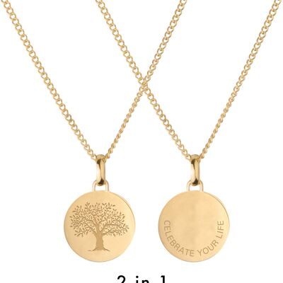 CEYOLI Necklace Tree of Life Statement 2 in 1