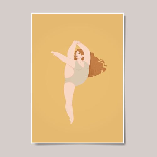 Ballerina Dancer Girl Kids Wall Art (Red Hair)