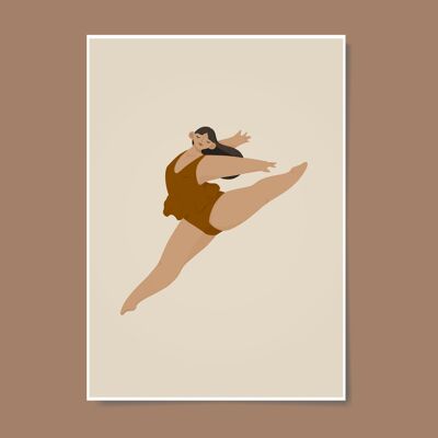 Art mural fille ballerine danseuse (indienne/hispanique/moyen-orient)