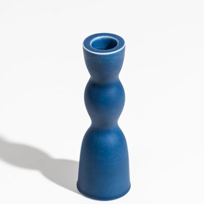 Wave Candleholder Low - Blue