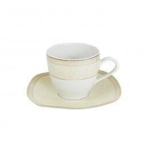 ELEGANCE Tasse 200 ml avec soucoupe en porcelaine