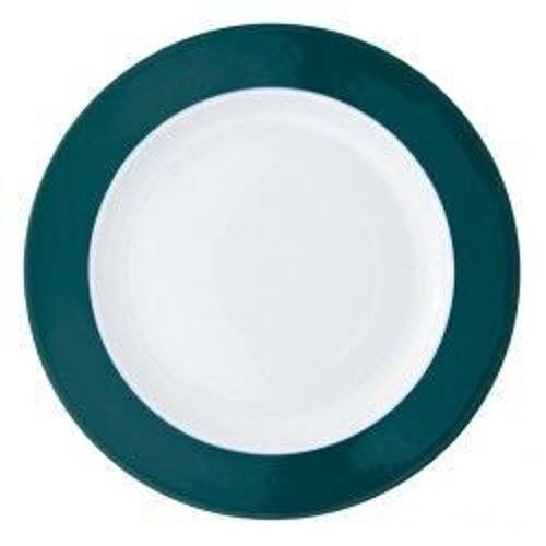 COLORIS Plat rond vert d'eau 32 cm en porcelaine