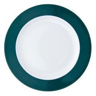 COLORIS Plat rond vert d'eau 32 cm en porcelaine