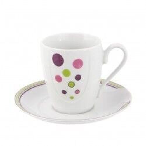 BULLE PASTEL Tasse à café/thé 230 ml avec soucoupe en porcelaine