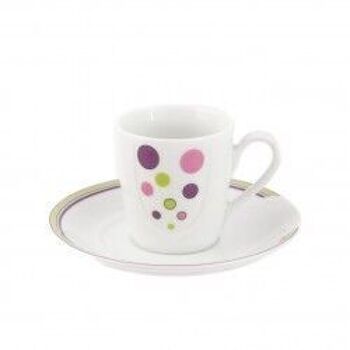 BULLE PASTEL Tasse à café 100 ml avec soucoupe en porcelaine