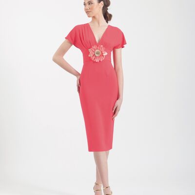 Robe midi fraise