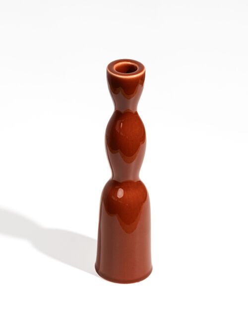 Wave Candleholder Tall - Terracotta