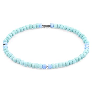 Vert Pastel - Bleu Bracelet SKINNY Evelyn en Argent et Verre 1