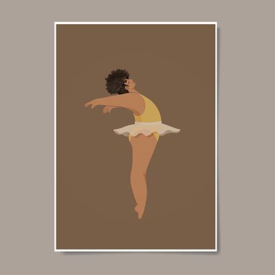 Ballerina Tänzerin Mädchen Wandkunst (Schwarz)