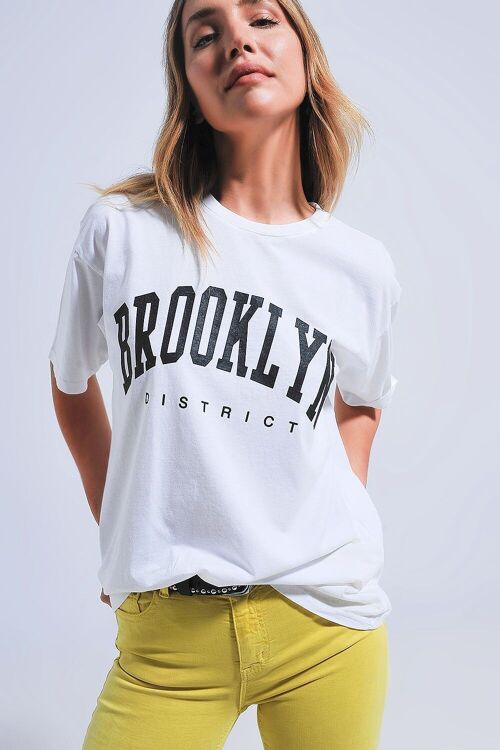 Camiseta Brooklyn en blanco