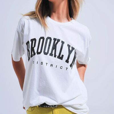 Camiseta Brooklyn en blanco
