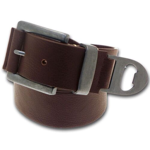 40mm Leather Jeans Belt with Bottle Opener Tip