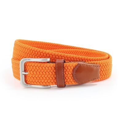 Cintura intrecciata elastica arancione da 35 mm