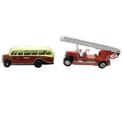 Boutons de manchette camion de pompier de 1938/autocar britannique de 1939