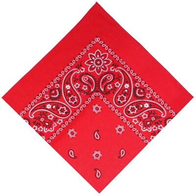 Bandana de algodón con estampado de cachemira de 22"