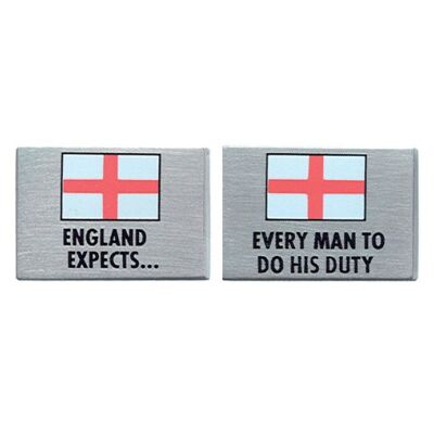 Gemelli con scritta "L'Inghilterra si aspetta che ogni uomo faccia il suo dovere".