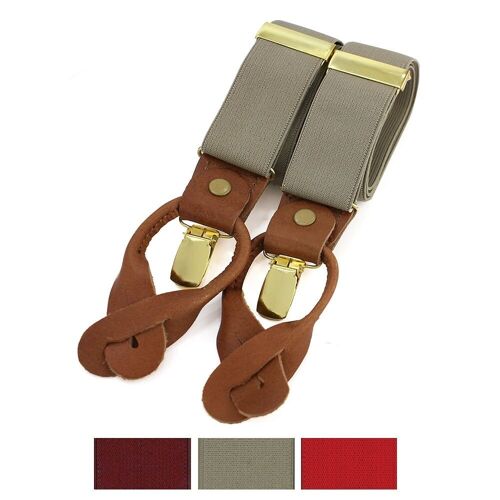 35mm Combination Leather End Beige
