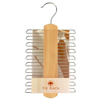 20 Hook Tie Rack Natural Lotus