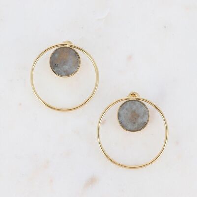 Boucles Maxine dorées avec pierre Labradorite