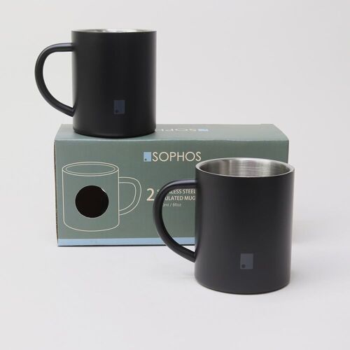 250 ml Matte Black Stainless Steel Insulated Mug Set