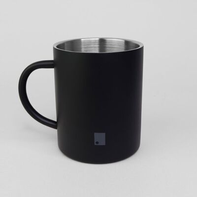 Taza aislante de acero inoxidable negro mate de 400 ml