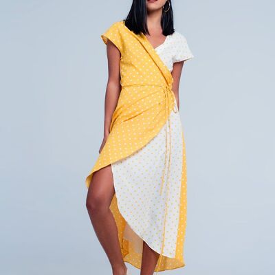 Robe jaune à pois