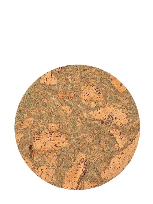 Round Natural Cork Placemat - Green