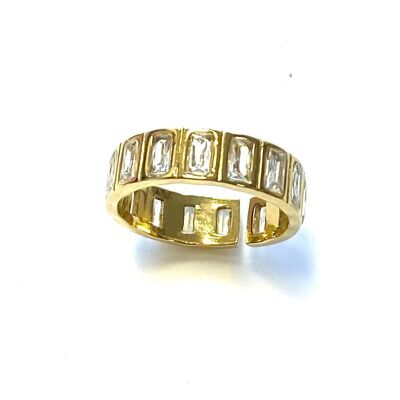 Ring stainless steel gold/zirkonia