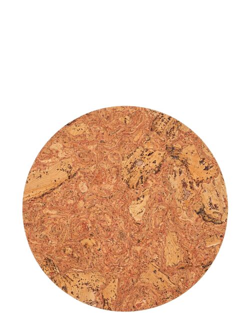 Round Natural Cork Placemat - Red