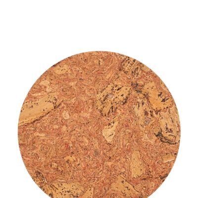 Round Natural Cork Placemat - Red