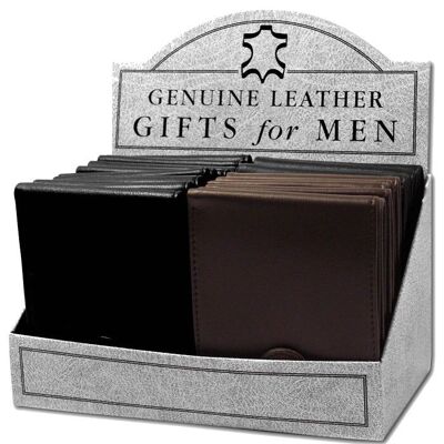 Black and Brown Leather Wallet Dispenser