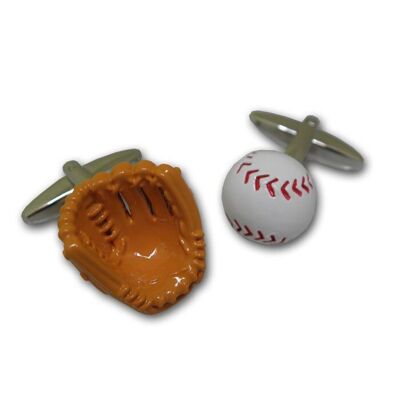 Boutons de manchette de baseball et de gants