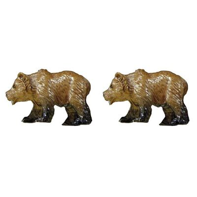 Bear Cufflinks With Swarovski Crystal Eyes