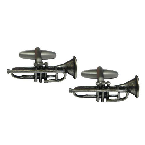 Antique Rhodium Trumpet Cufflinks