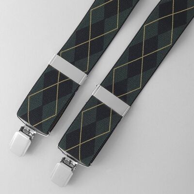 Tirantes Argyle - Negro / Verde