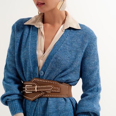 Cardigan boutonné en bleu