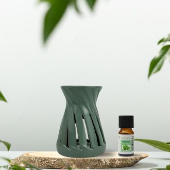 Brûle parfum Série Céramy – Corta Vert – Bougeoir en Céramique Laquée – Diffusion Cires Parfumées, Huiles Essentielles 2