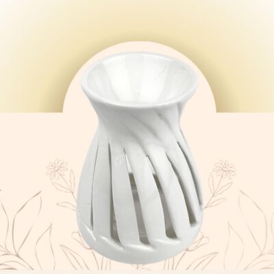 Parfümbrenner Serie Céramy – Corta White – Kerzenhalter aus lackierter Keramik – Diffusion von Duftwachs und ätherischen Ölen