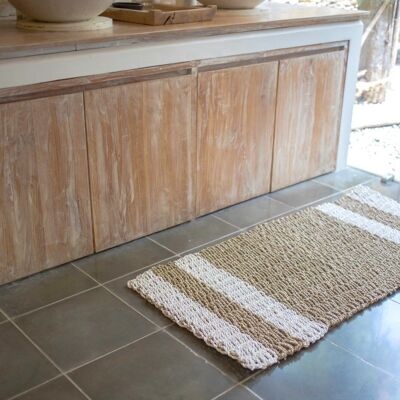 Seagrass carpet 120x60 cm striped underlay made of seagrass runner with stripes SEWU