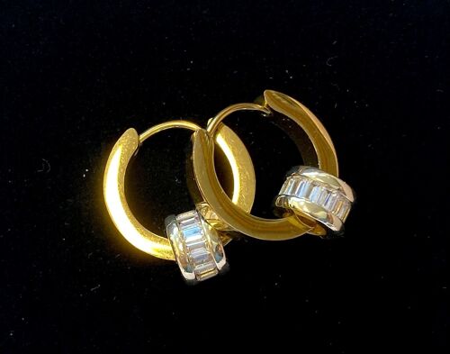 Earrings gold/zirkonia